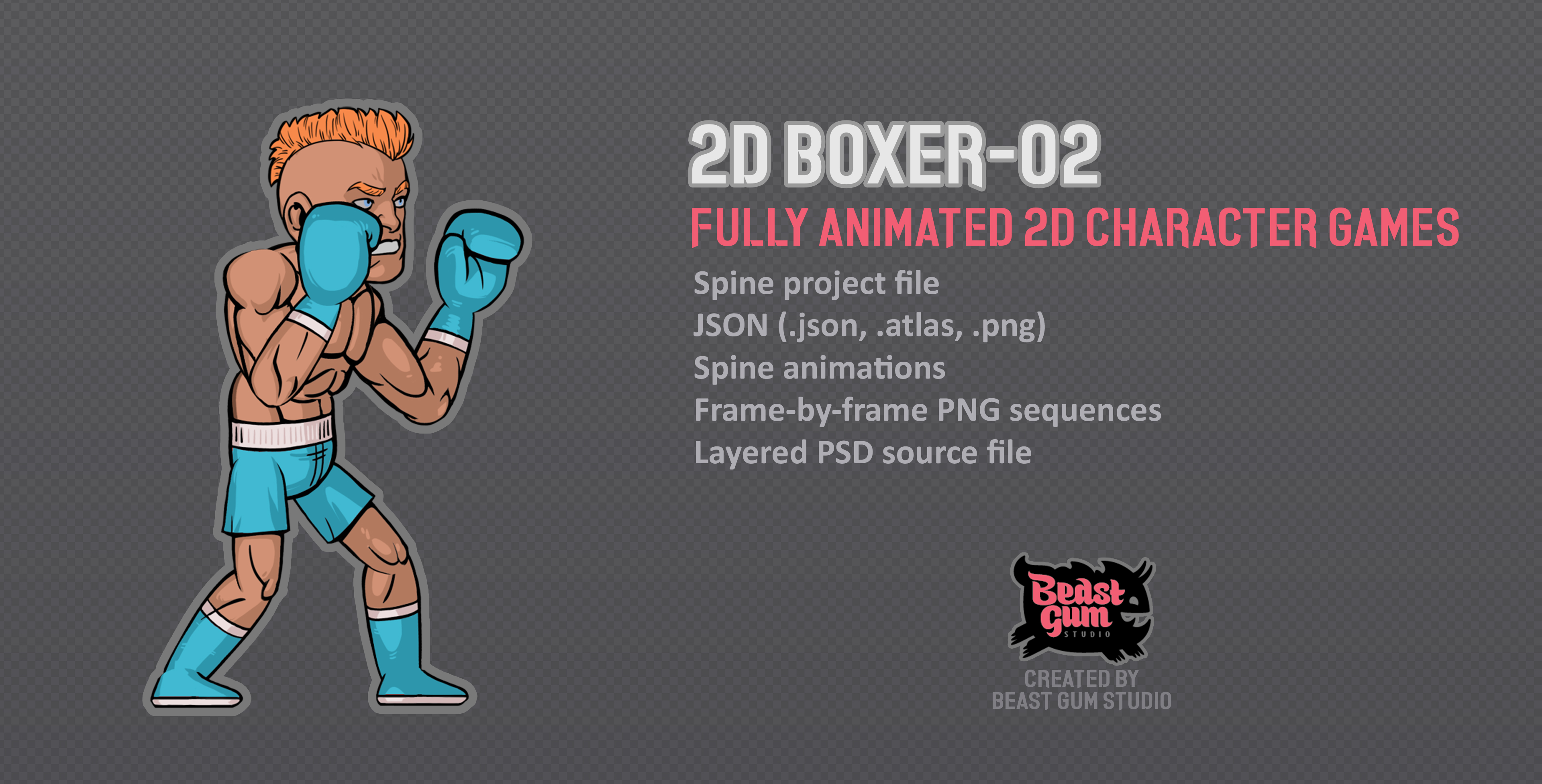 2D Boxer-02  Spine Animated Character