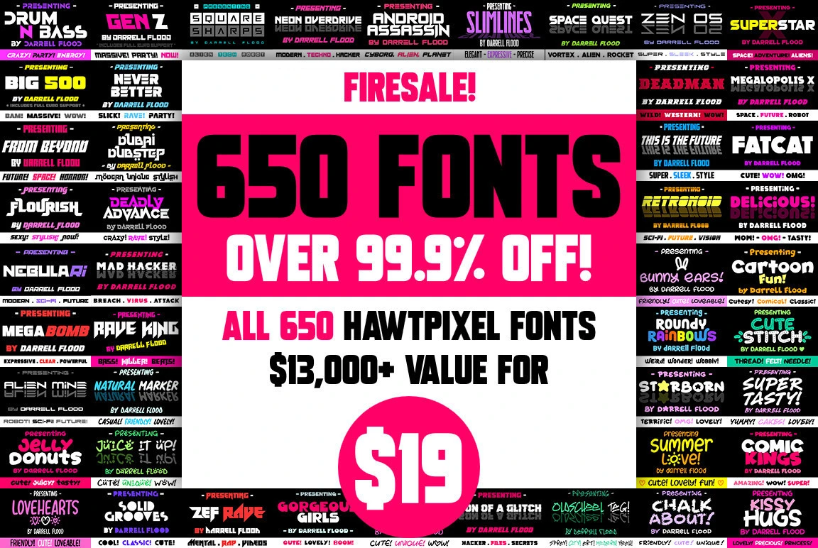 Hawtpixel Font Bundle