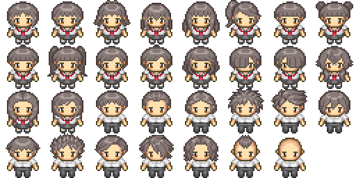 Add Japanese School Characters - PIPOYA FREE RPG Character Sprites ...