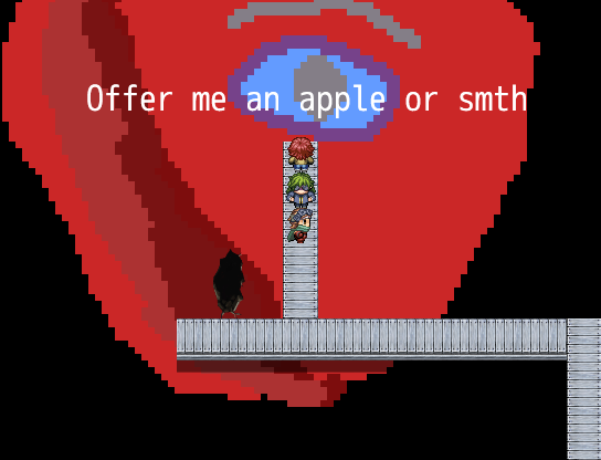 Offer me an apple or smth
