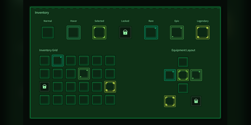 Inventory UI Pack - Terminal / Tech Interface by camaquer