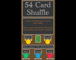 54 Card Shuffle game screenshot