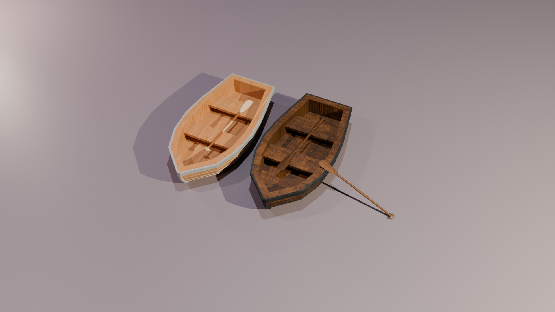 Stylized Wooden Rowboat & Oars - [FREE Game Asset] by ZFR Digital Arts