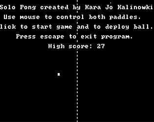 Solo Pong game screenshot