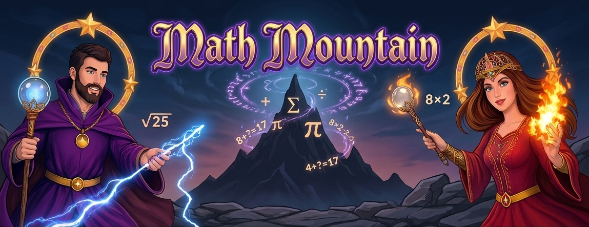 Math Mountain — Solve, Cast, Climb! 🏔️➕🔥❄️