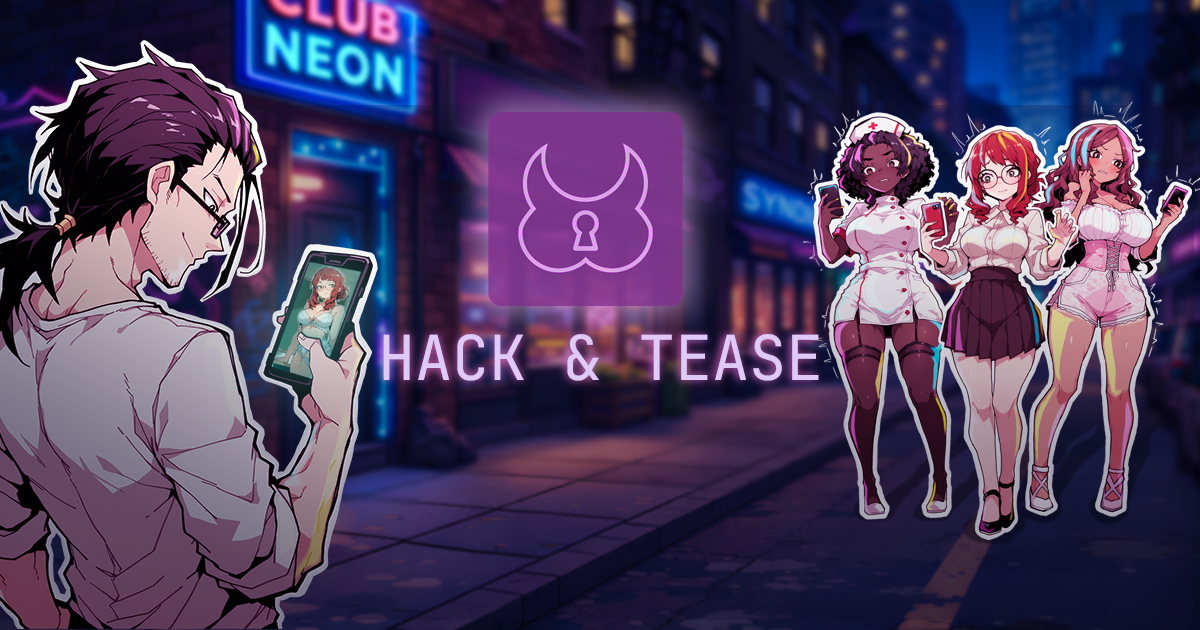 Cover art for Hack & Tease v0.1.3.42, an adult visual novel by Manka Games