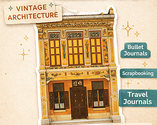 Baba Nyonya House Melaka Sticker | Vintage Architecture  (Free Digital Download) game screenshot
