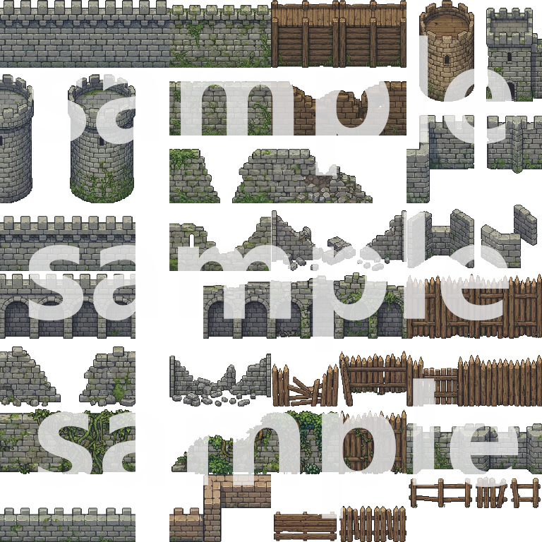 Medieval Castle Fantasy - Pixel Art Tileset by Cute SCKR