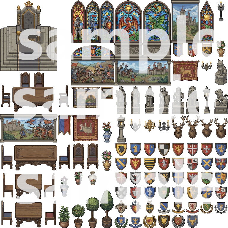 Medieval Castle Fantasy - Pixel Art Tileset by Cute SCKR