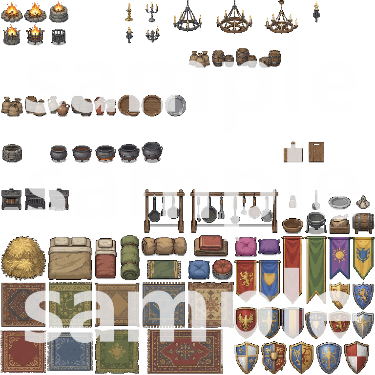 Medieval Castle Fantasy - Pixel Art Tileset by Cute SCKR