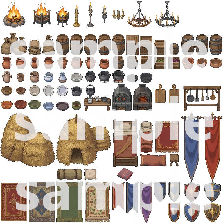 Medieval Castle Fantasy - Pixel Art Tileset by Cute SCKR