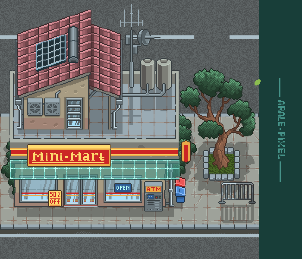 Building & Houses Pixel Art Asset Pack. by Aralepixel
