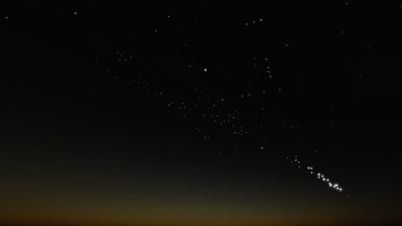 SAT LIGHT SIM at twilight