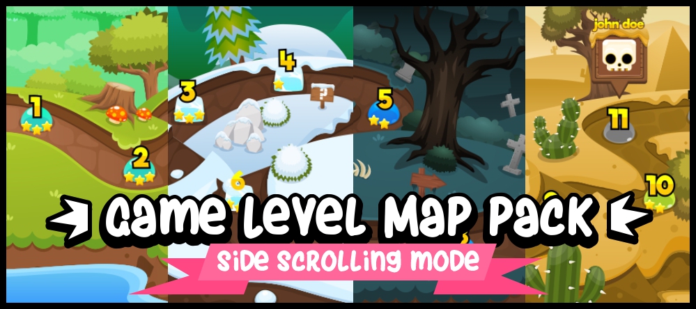 Horizontal Game Level Map Pack