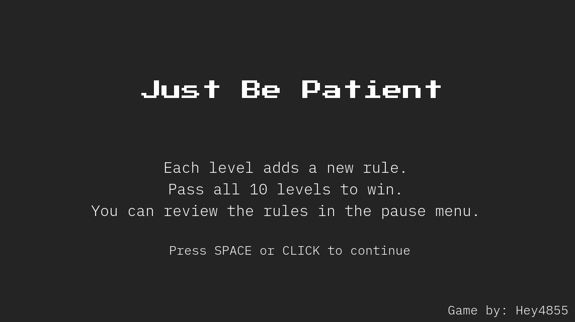 Cover image for Just Be Patient