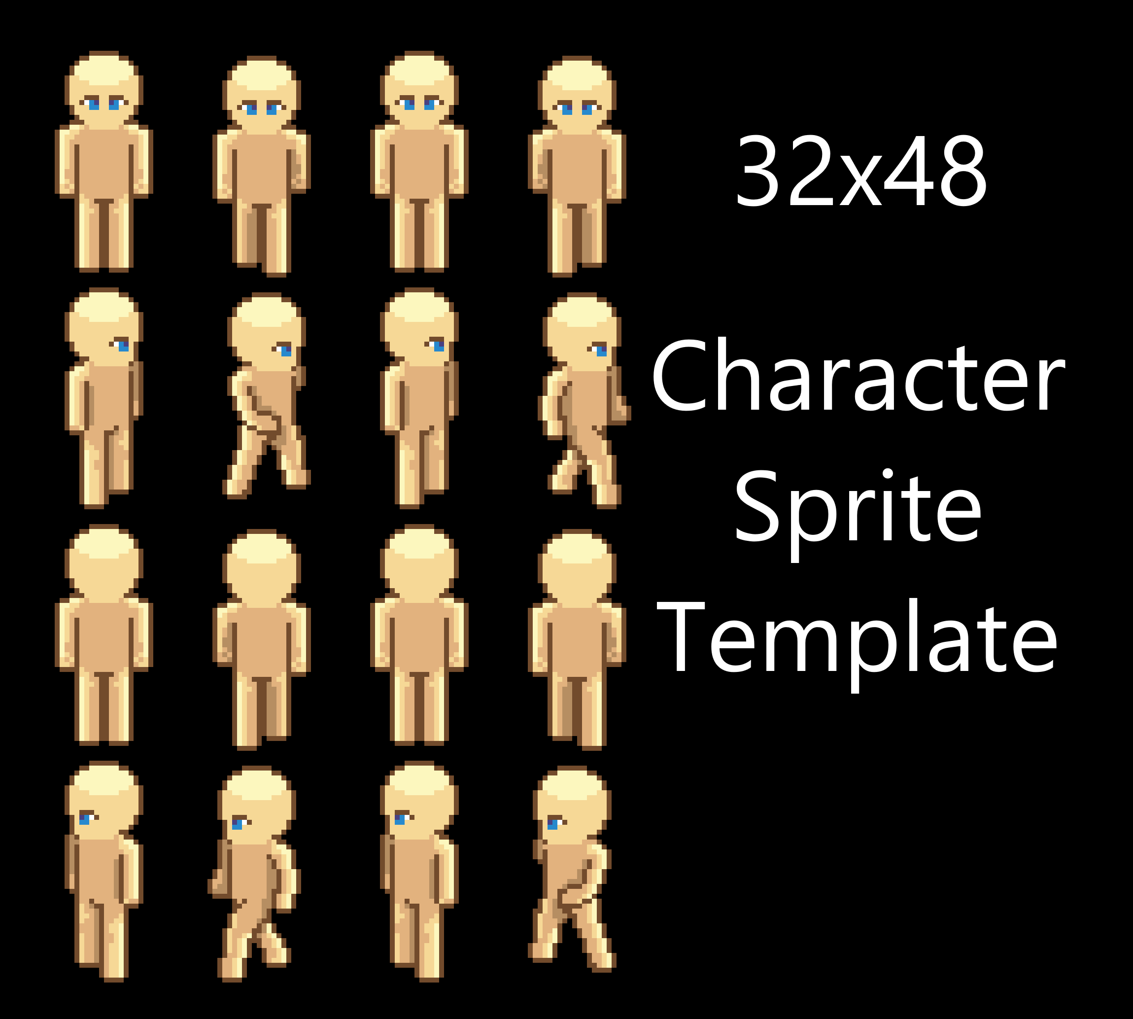 Character Sprite Template [32x48] by sayaka04