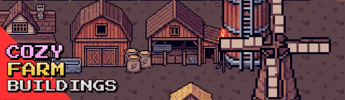 Cozy Farm Buildings - Pixel Game Asset by MutterPixel Studio