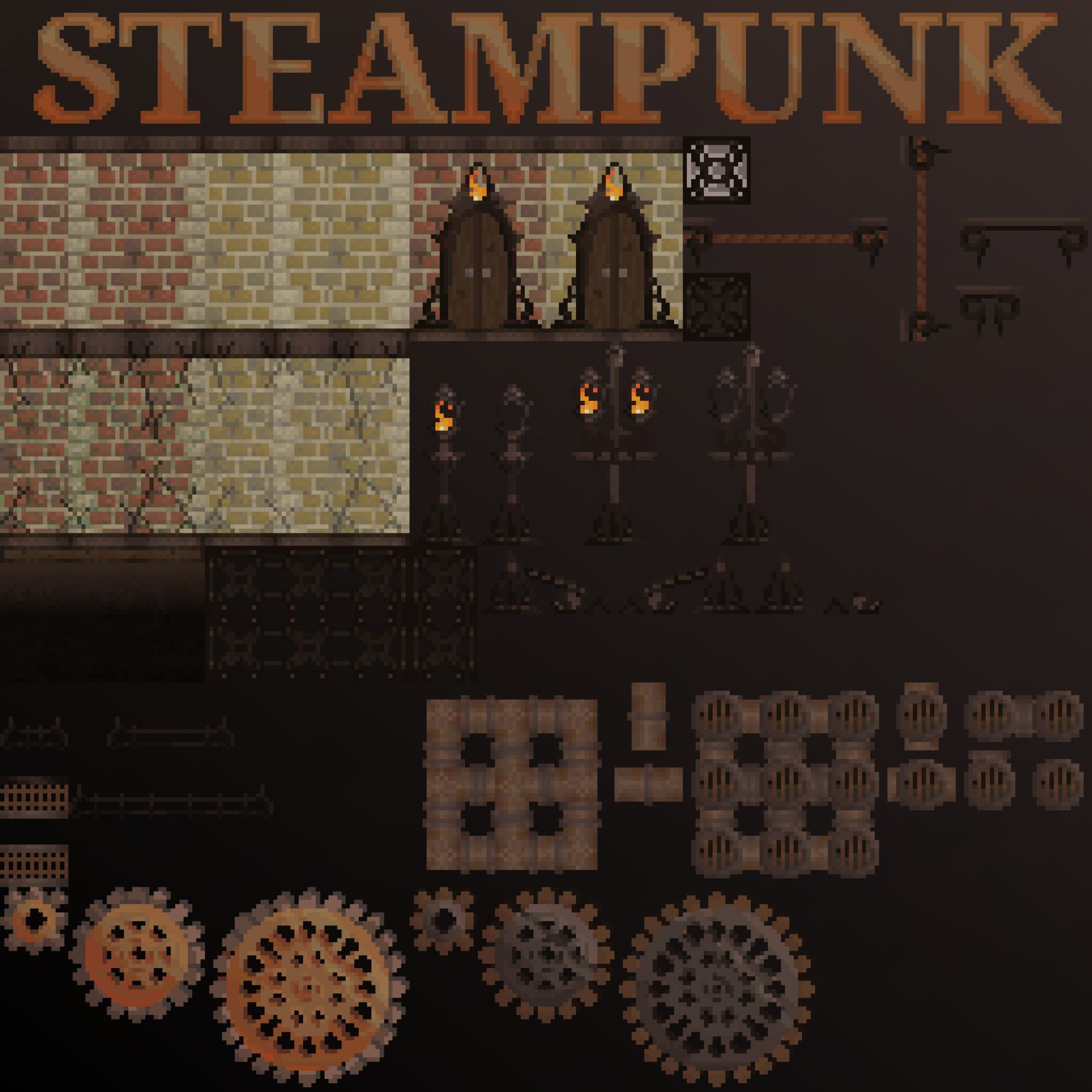 Steampunk TileSet by Inquisitivelama