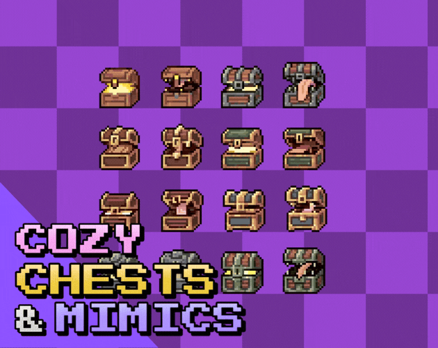 Chest Rpg Html5 Css Cozy Chests & Mimics (RPG Asset Pack) by MutterPixel Studio