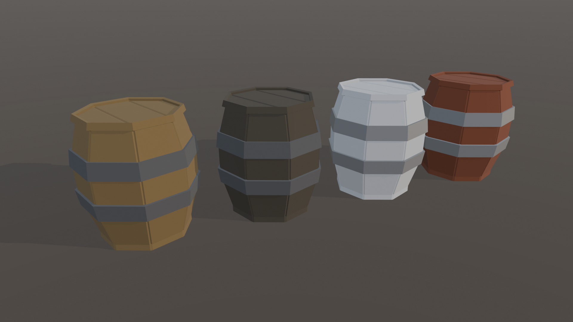 Low Poly Barrel 3D Assets - FREE