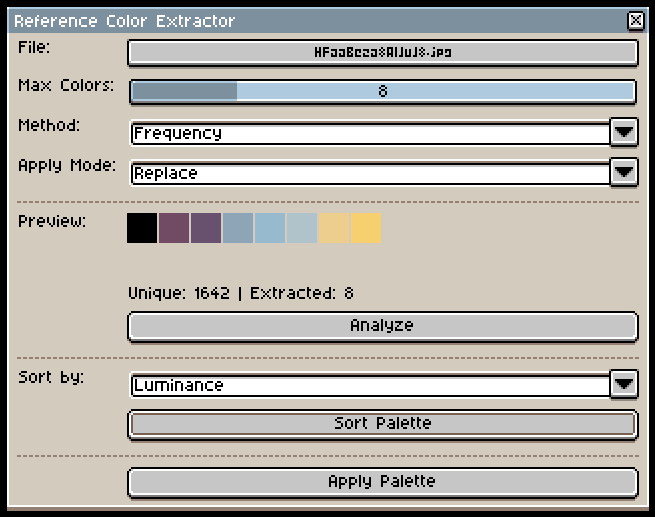 Reference Color Extractor for Aseprite