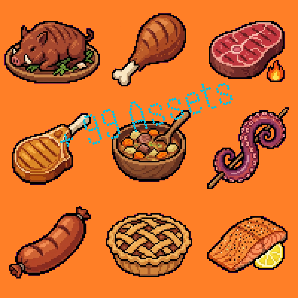 Fantasy RPG Food & Drink Pixel Art +99 Sprite Icons (16-bit) by JokerCalico