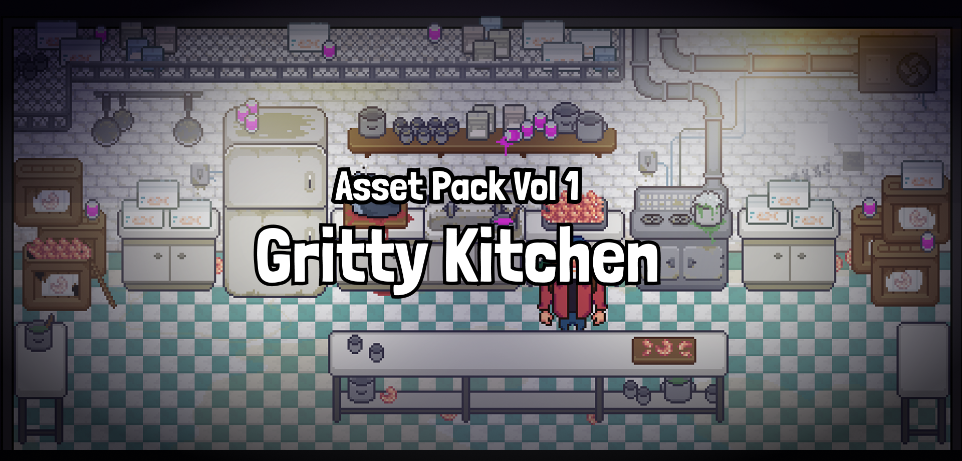 Gritty Kitchen Interior — Pixel Asset Pack Vol. 1