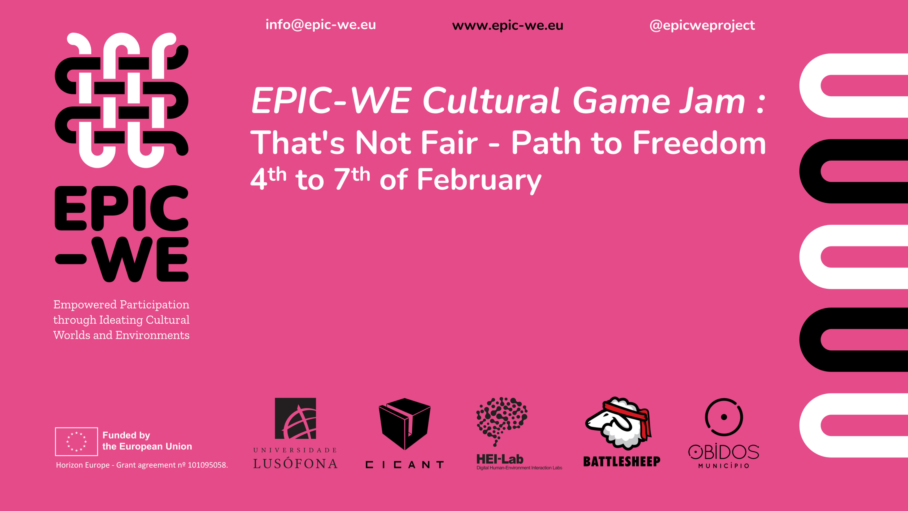 EPIC-WE Game Jam #03: Hosted by Óbidos