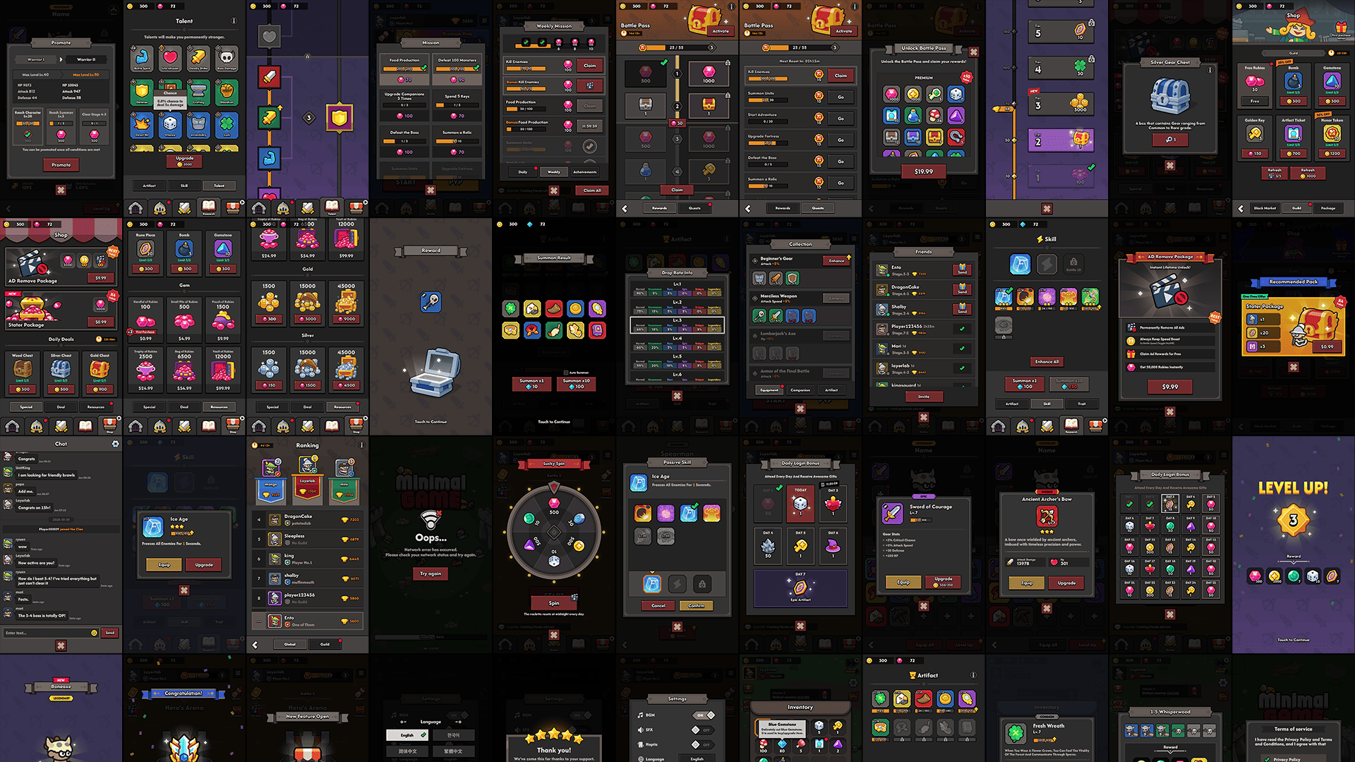 GUI Pro - Minimal Game Dark Demo by LAYERLAB
