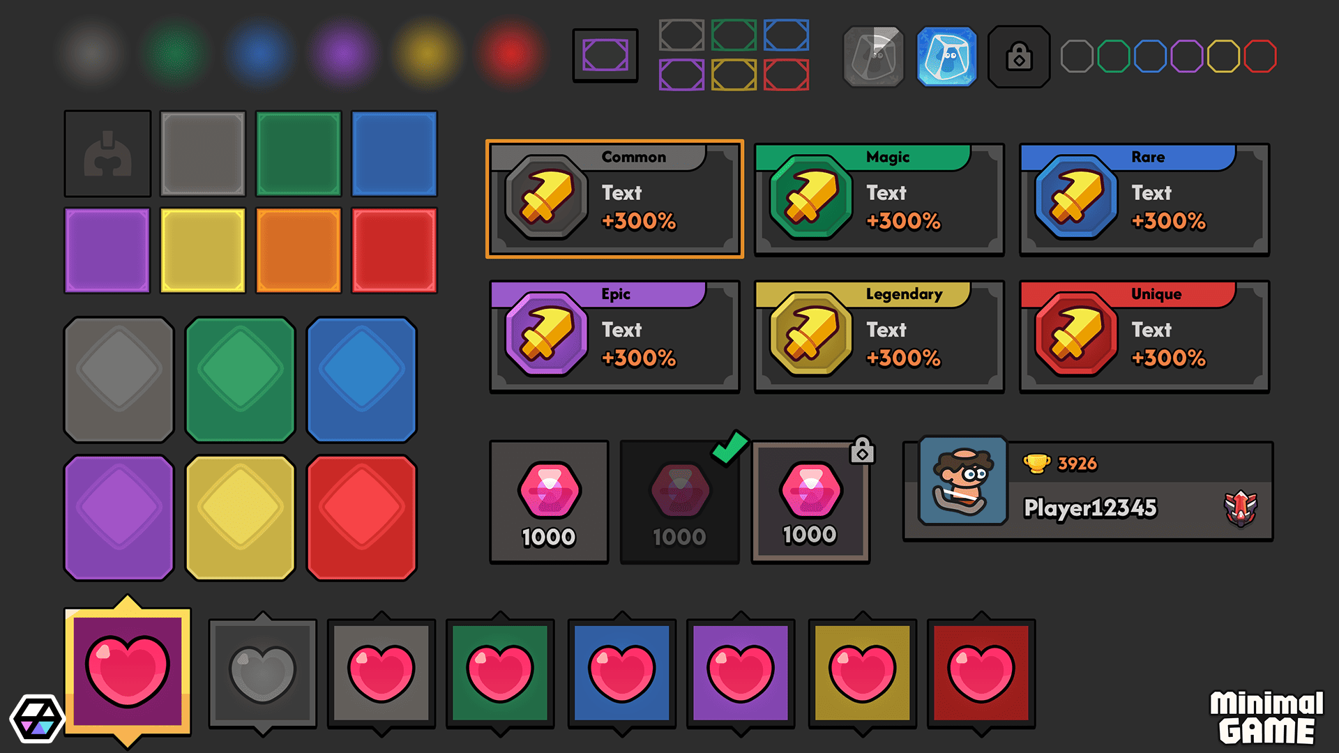 GUI Pro - Minimal Game Dark Demo by LAYERLAB
