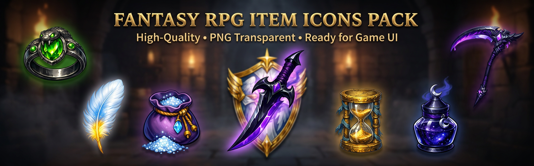 +100 Fantasy RPG Item Icons