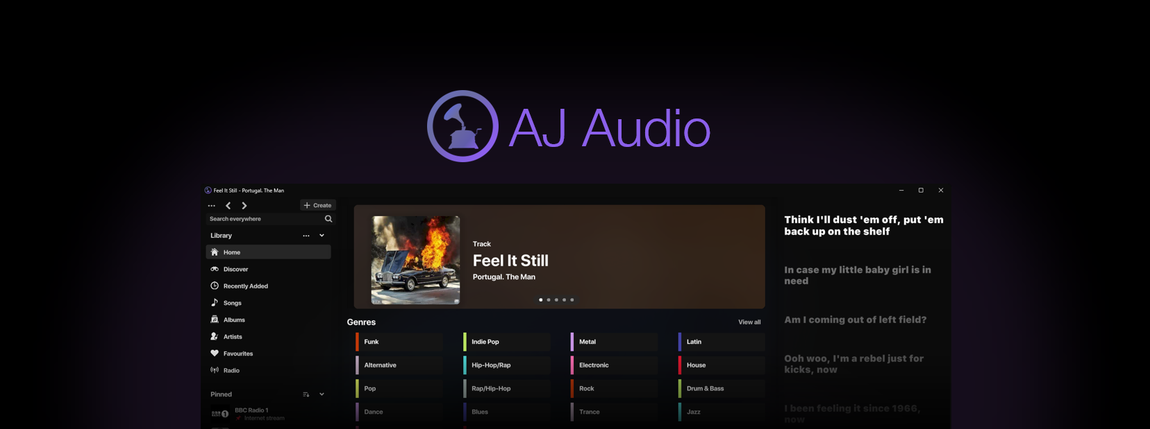 AJ Audio - a Jellyfin, Emby, and Windows Music Player