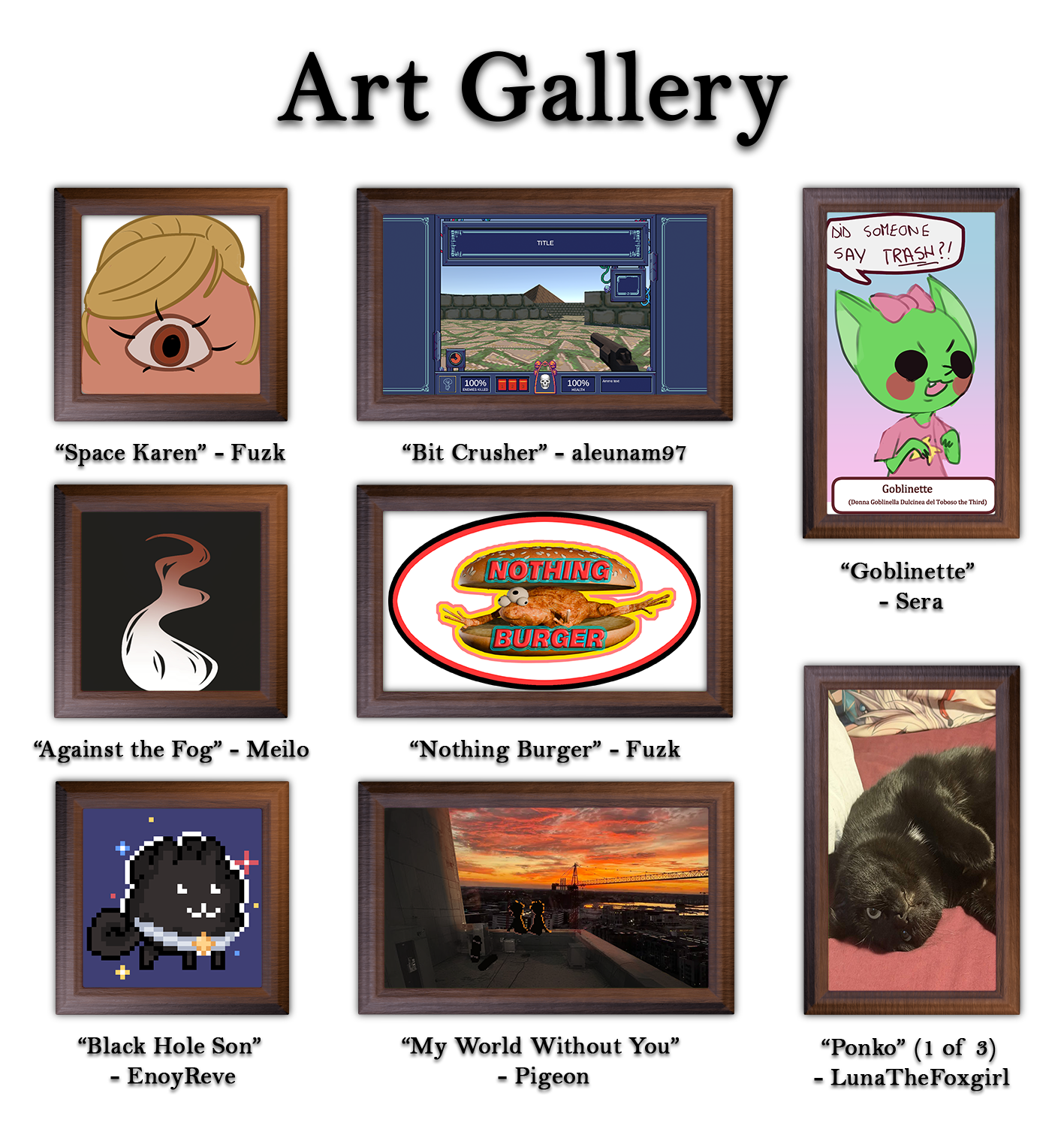 Art Gallery; Painting Credits