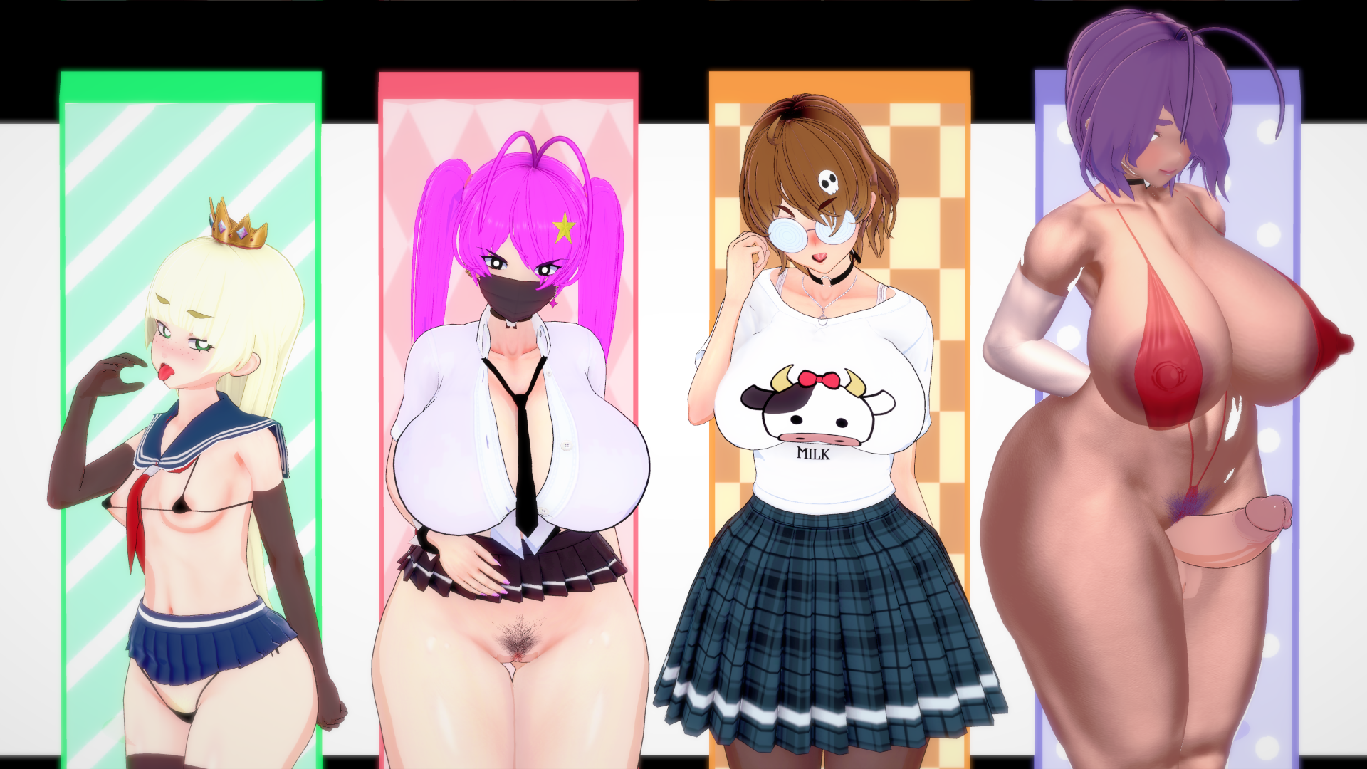 Girls from the game "Bunny Hero Works Part-Time"