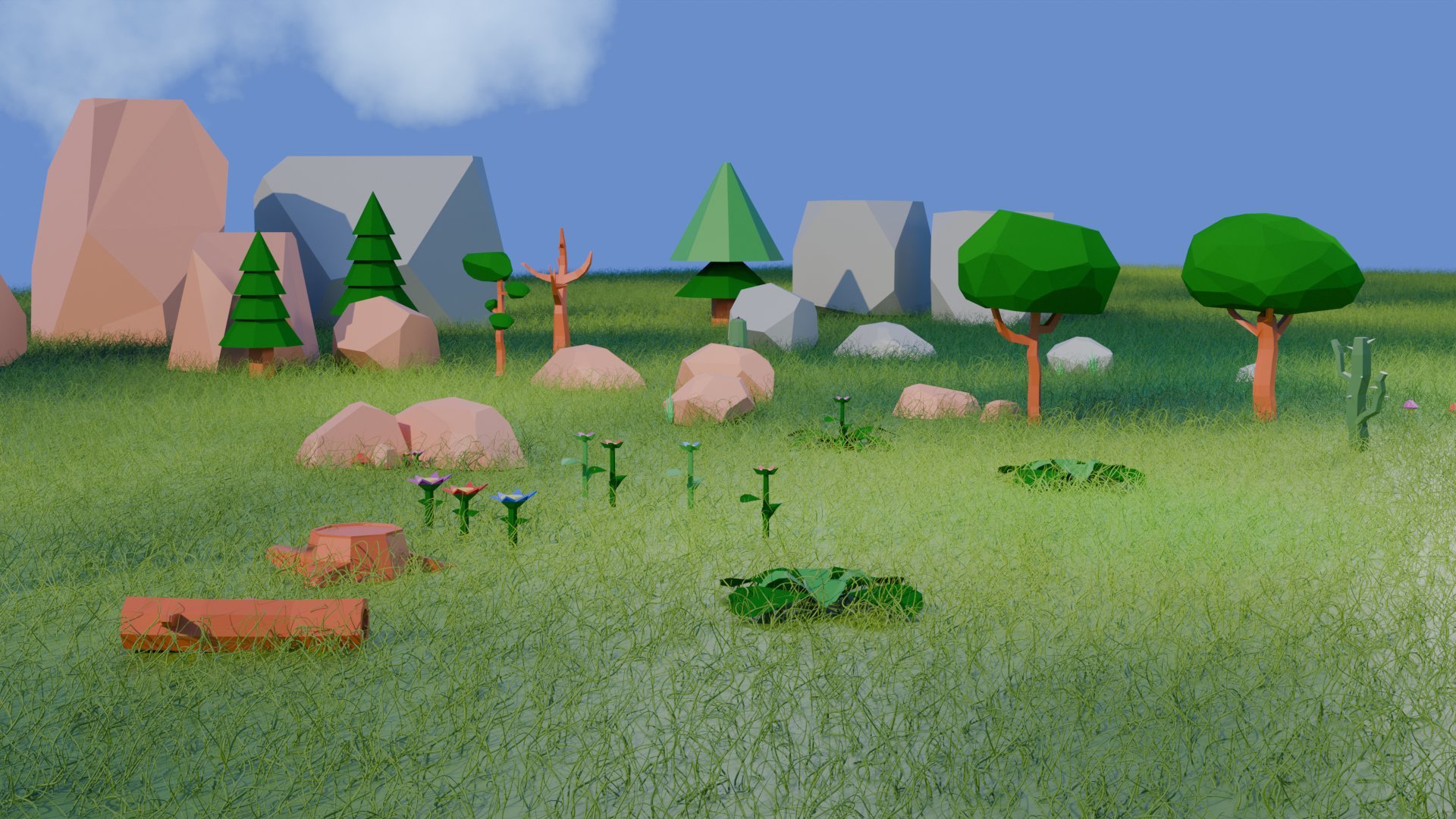 Low Poly Nature Pack 50+ Assets - Game Ready 3D Models
