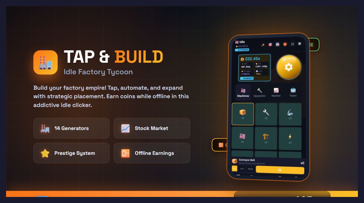 Cover image for Tap & Build: Idle Factory Tycoon
