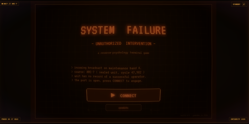 Cover image for SYSTEM FAILURE // UNAUTHORIZED INTERVENTION