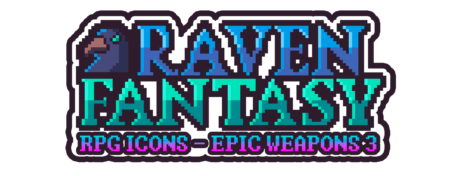 Raven Fantasy - Pixel Art RPG Icons - Epic Weapons 3 by Clockwork Raven
