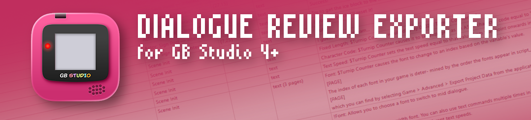 GB Studio Dialogue Review Exporter