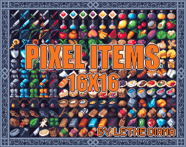Pixel Items_300+ by LetheDiana