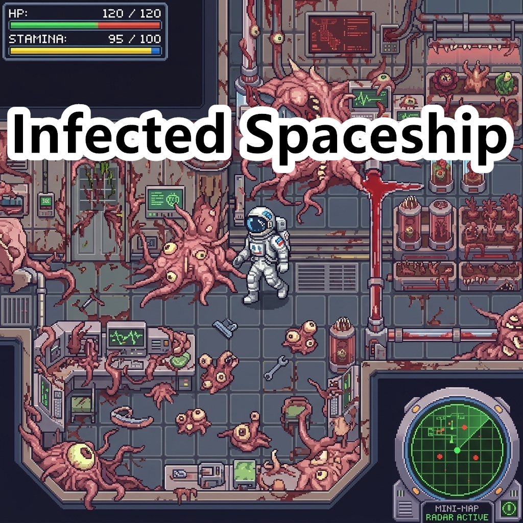 Horror Lab Tile Set Infected Spaceship Interior Horror Tileset Pack by Cute SCKR