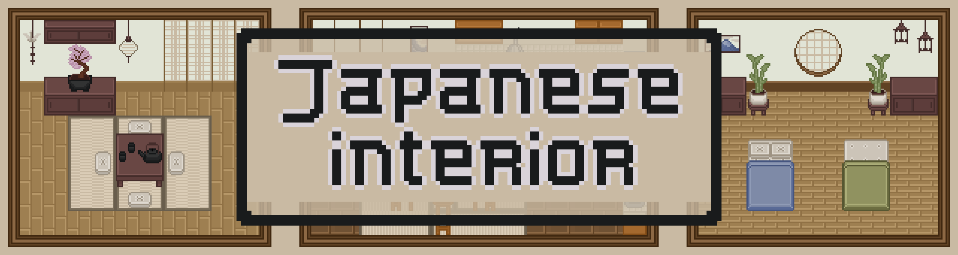 Japanese interior 500+ Pixel Art Asset Pack