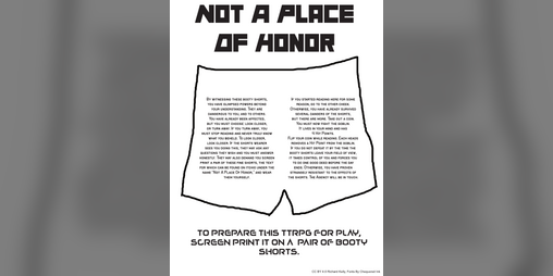 Cover image for Not A Place Of Honor