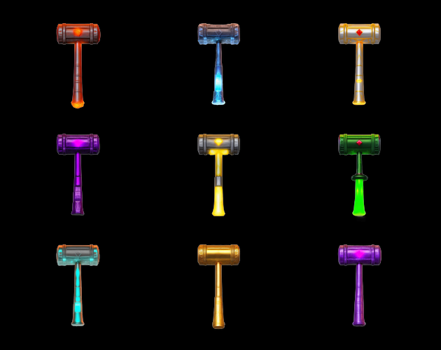 Hammer Rts Icon Fantasy Hammer Icon Pack Vol.1 – 45 Icons (15 Variants) by GameAsset