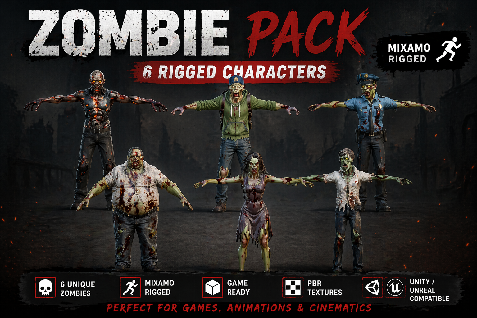 Zombie Models Pack by FrnGonzalez