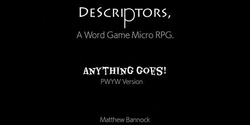 Cover image for DeScriptors: Anything Goes PWYW Version