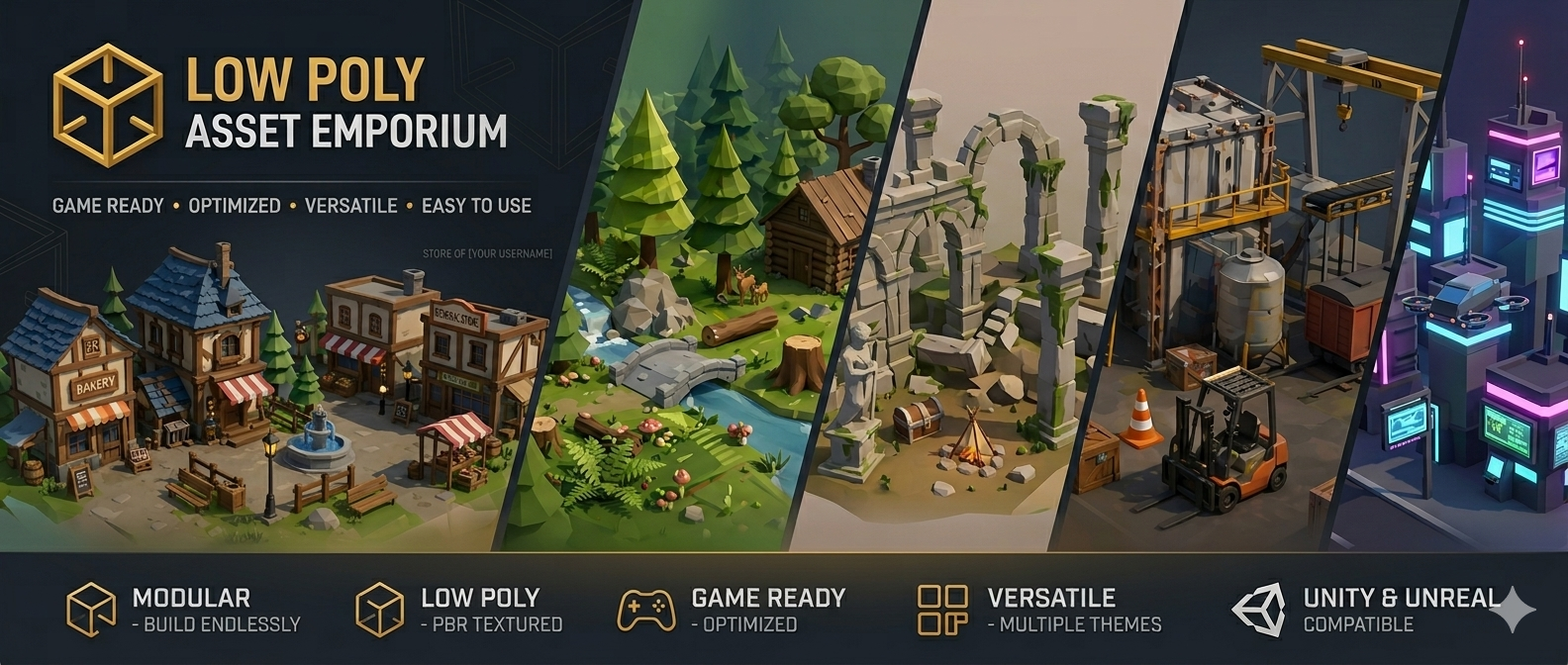 New Release: Modular Low Poly City Asset Pack for Unity - Low Poly ...