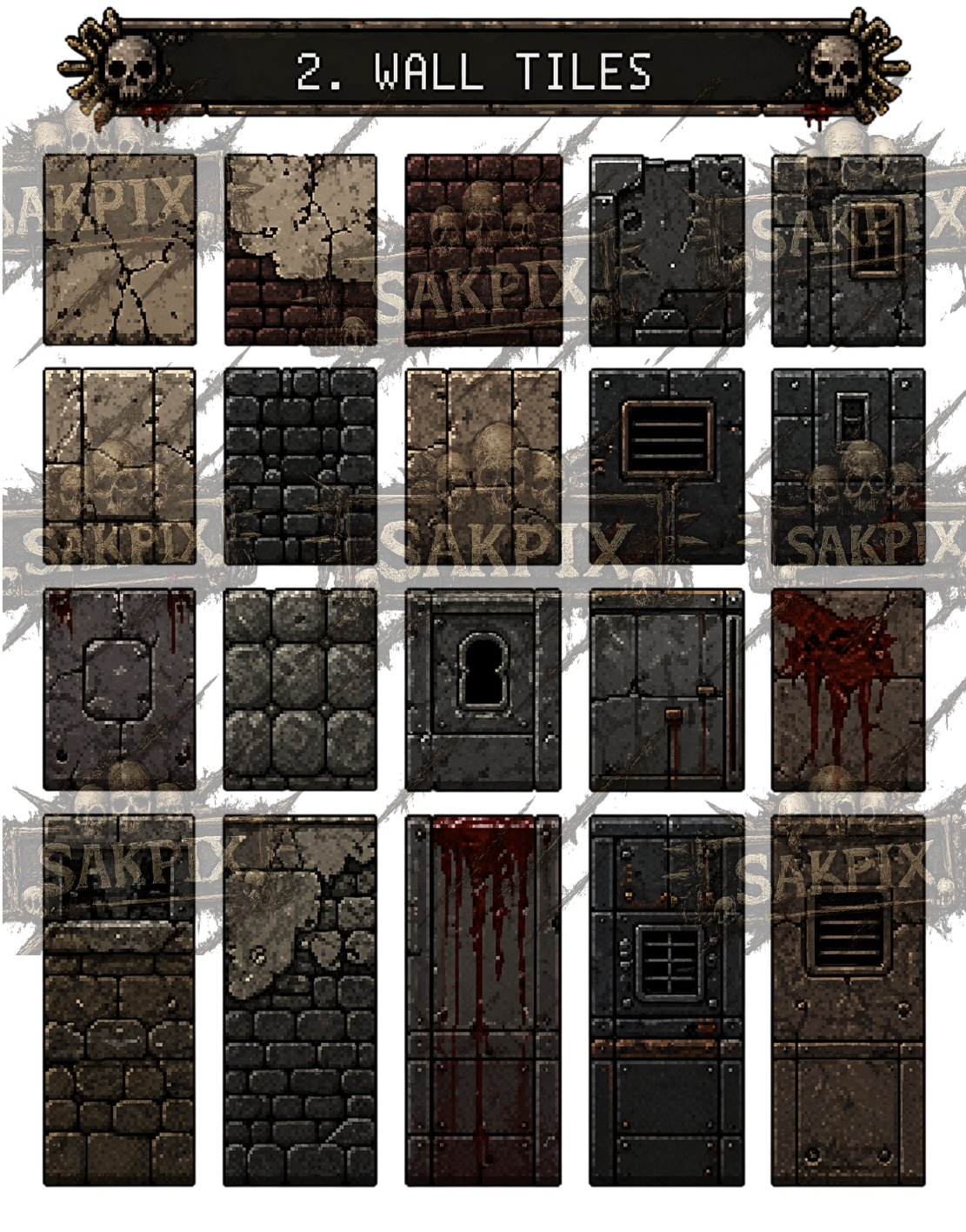 Psychological Horror Dungeon – Pixel Art Asset Pack by SakPix