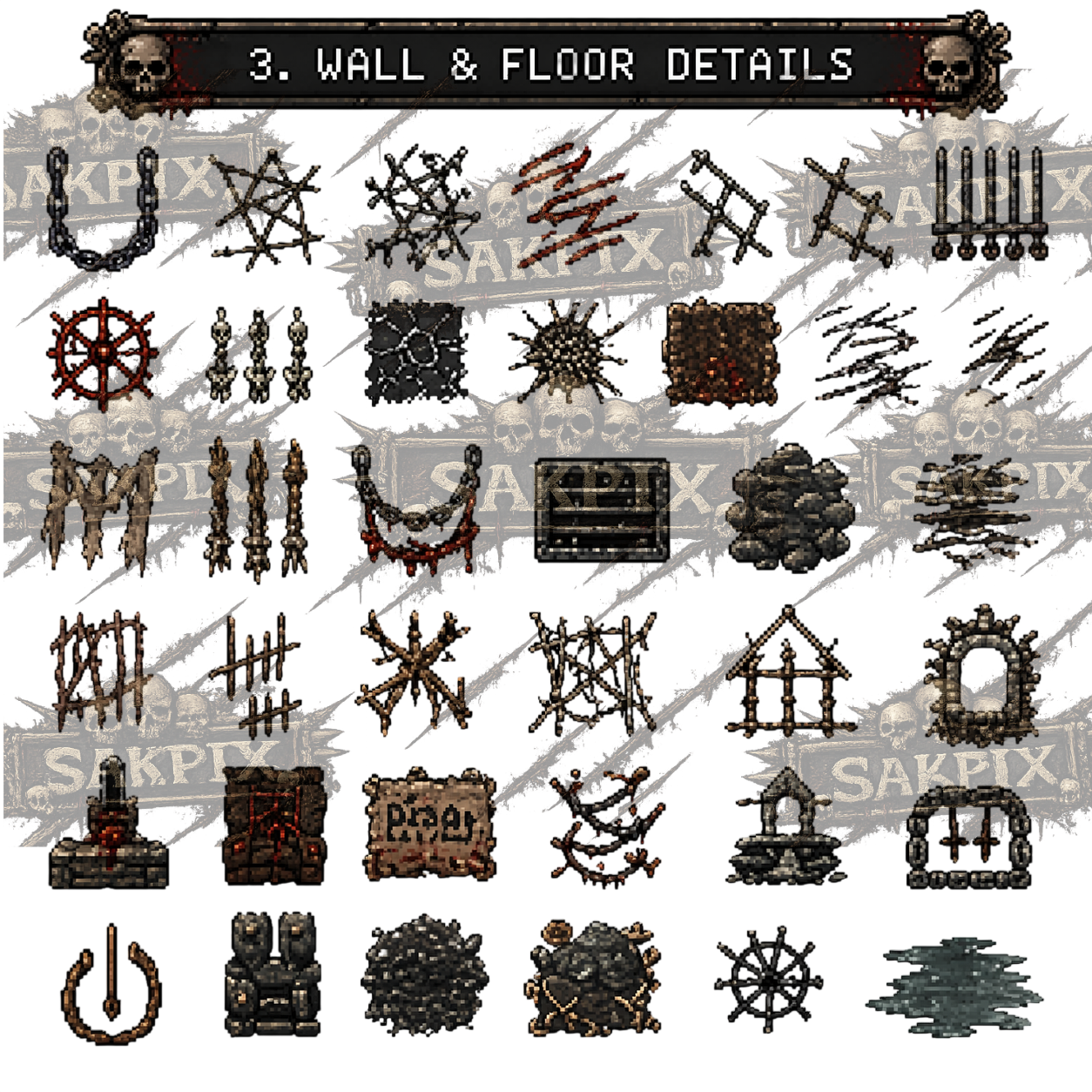 Psychological Horror Dungeon – Pixel Art Asset Pack by SakPix