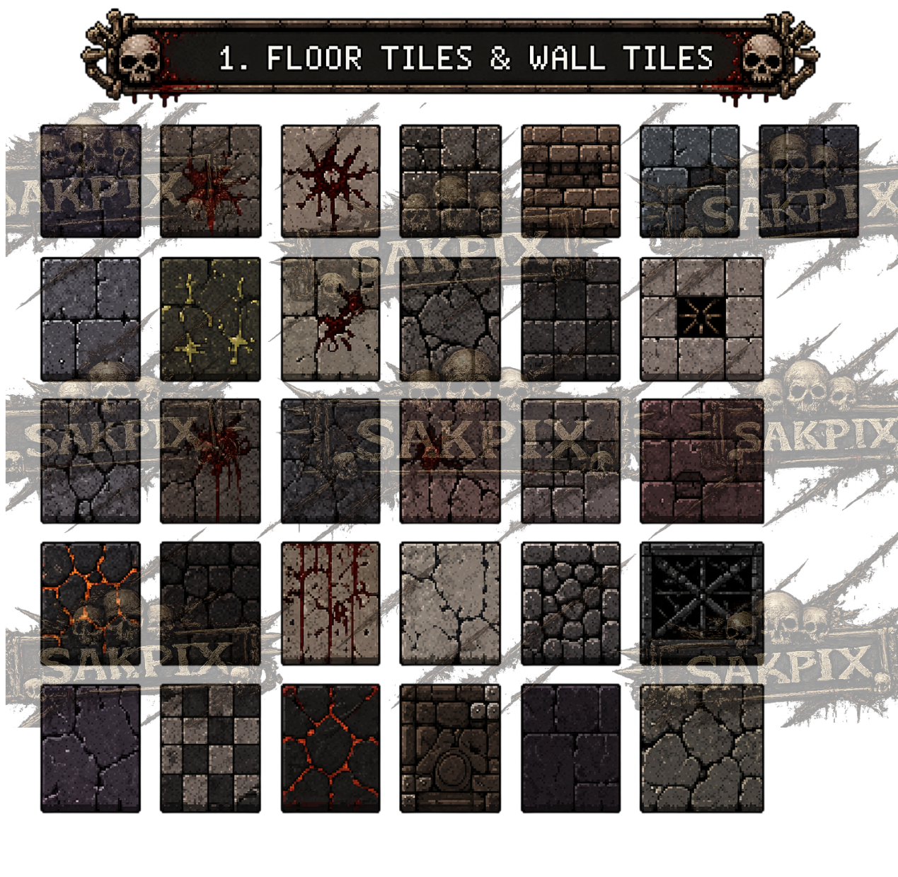 Psychological Horror Dungeon – Pixel Art Asset Pack by SakPix